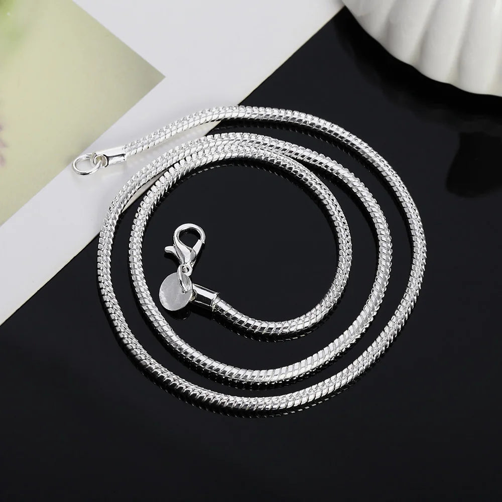 Solid Snake Chain Necklace For Women Fashion Jewelry