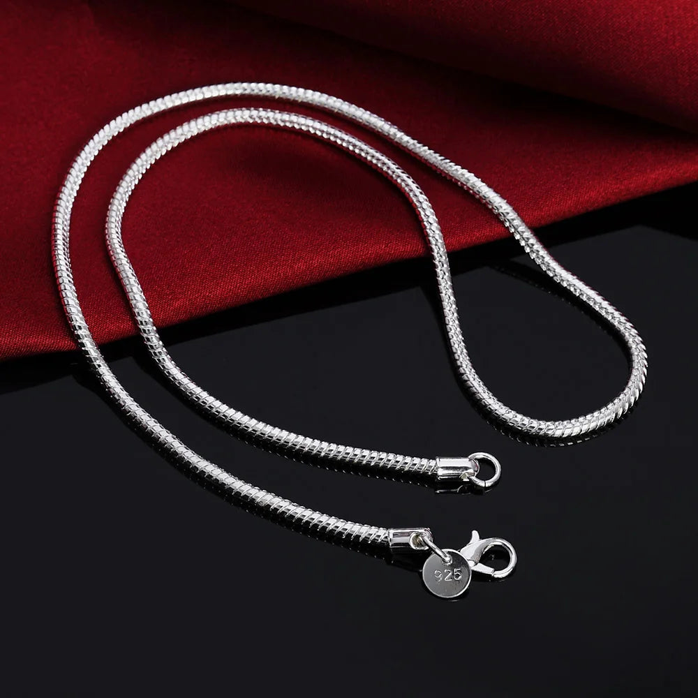 Solid Snake Chain Necklace For Women Fashion Jewelry