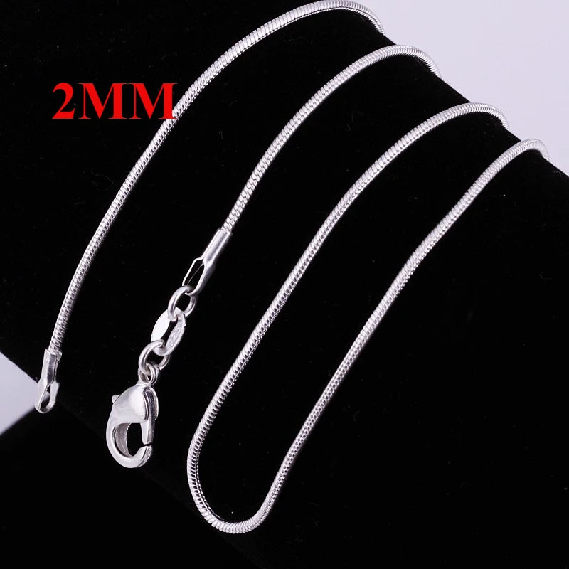 Solid Snake Chain Necklace For Women Fashion Jewelry
