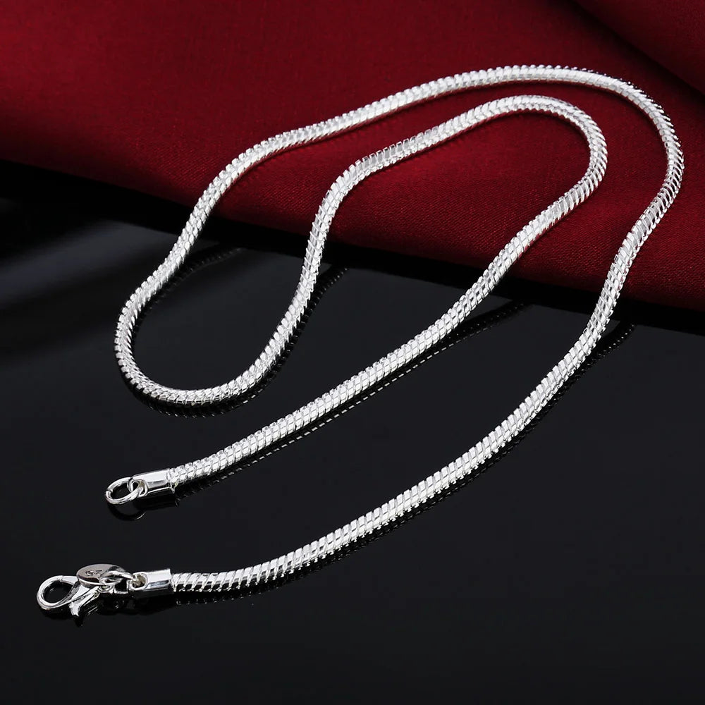 Solid Snake Chain Necklace For Women Fashion Jewelry