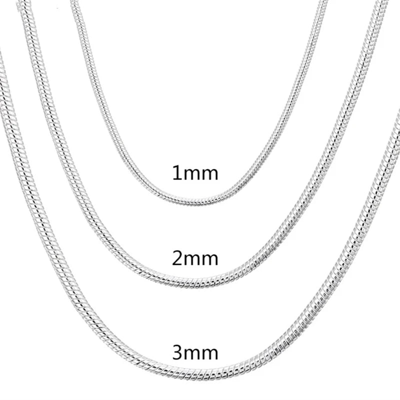 Solid Snake Chain Necklace For Women Fashion Jewelry