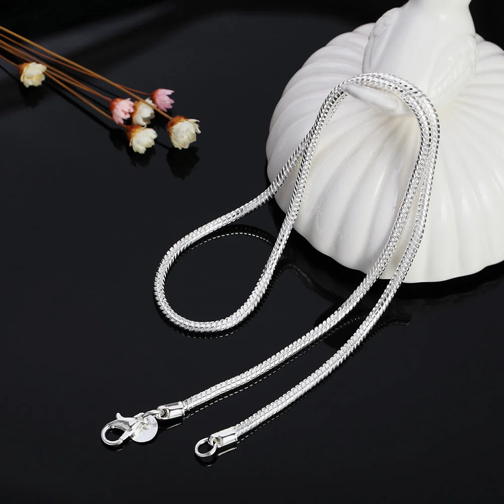 Solid Snake Chain Necklace For Women Fashion Jewelry